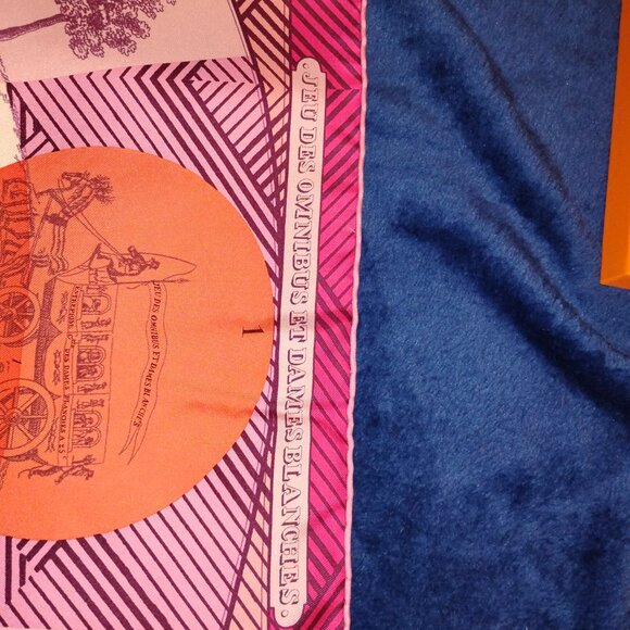 HERMES Jeu Des Omnibus Remix 90 CM Pink Orange Scarf - Excellent In Box - Picture 9 of 11